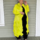 Vanite Couture Long Pleated Duster (Neon Yellow)