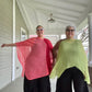 Vanite Couture Pleated Poncho (Coral/Red, Teal/Navy, or Mocha/Lime)