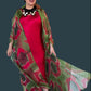 100% Hand Dyed Silk Organza Overlay Jacket ( Pink circles on green )