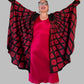 Hand Dyed Silk Cape Style Jacket  (Red/Black)