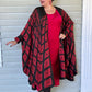 Hand Dyed Silk Cape Style Jacket  (Red/Black)