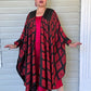 Hand Dyed Silk Cape Style Jacket  (Red/Black)