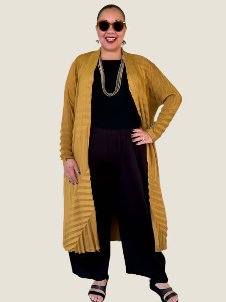 Vanite Couture Long Pleated Coat