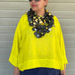 DTH Square Neck Neon Yellow  Linen Boxy Top