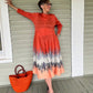 Vanite Couture Citiscape Dress (Orange)