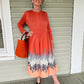 Vanite Couture Citiscape Dress (Orange)