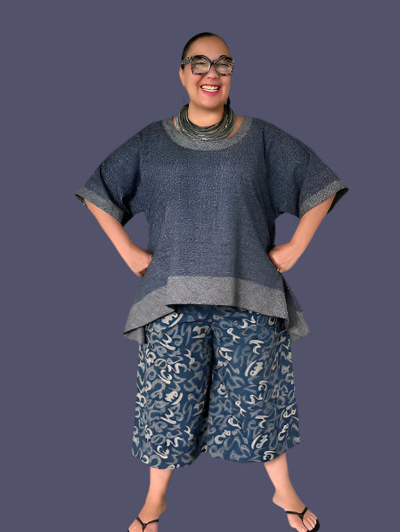 DTH 100% Japanese Linen Hi Lo Short Sleeve Top