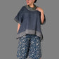 DTH 100% Japanese Linen Hi Lo Short Sleeve Top