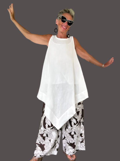 DTH 100% Linen V-Front Top