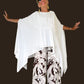 Kedem Sasson White Cotton Poncho