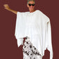 Kedem Sasson White Cotton Poncho