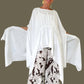 Kedem Sasson White Cotton Poncho