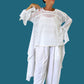 DTH 100% Cotton Eyelet Waterfall Top