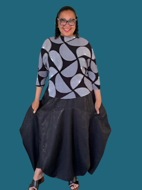 DTH Architect Skirt in 100% Iridescent Silk