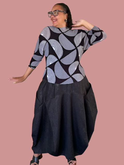 DTH Architect Skirt in 100% Iridescent Silk