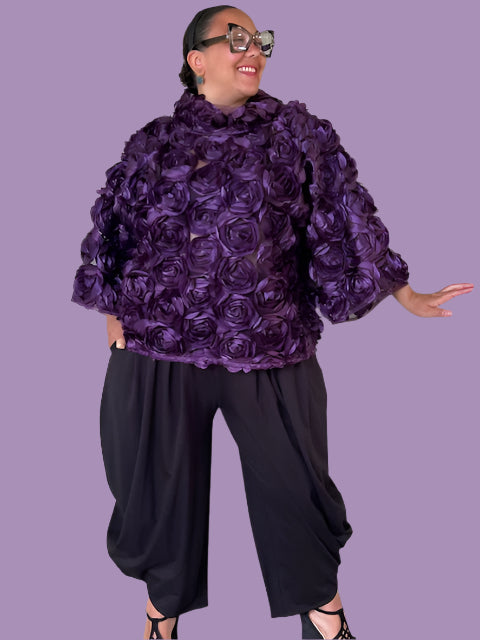 DTH Rose Garden Boxy Top (Eggplant)