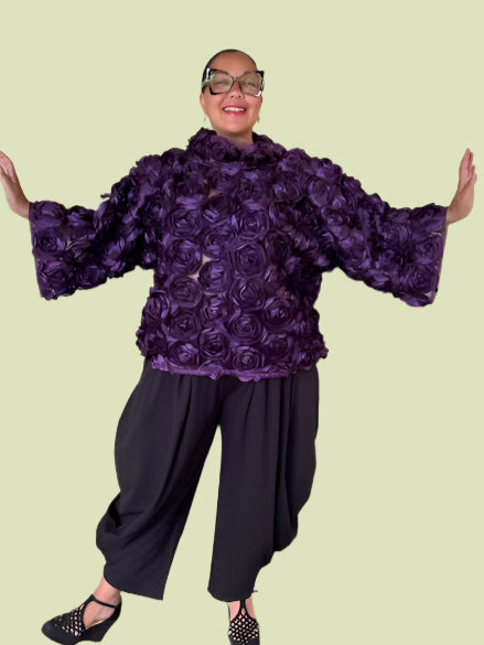DTH Rose Garden Boxy Top (Eggplant)