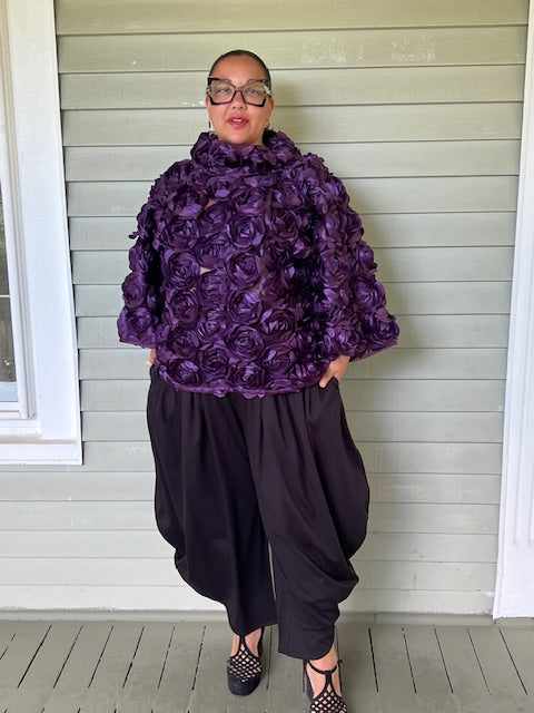 DTH Rose Garden Boxy Top (Eggplant)