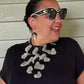 Geometric Black and Gray Tagua Necklace