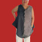 DTH 100% Japanese Linen Front Ruffle Top