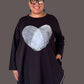 100% Cotton Heart Fingerprint Top (Red, Mustard, or Black)