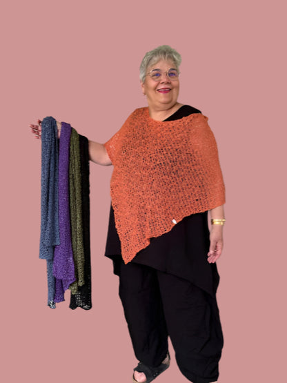 Popcorn Crochet Poncho (10 Colors)