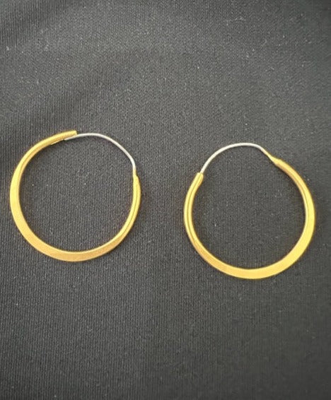 Gold Plated Hand-Hammered Hoops from Mali