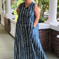 DTH 100 % Indigo Batik Side Panel Dress