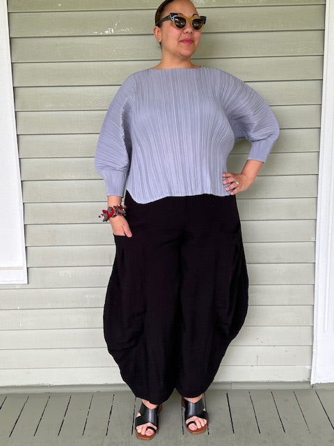 Pleated  Gray Fun Top by Mc oasis