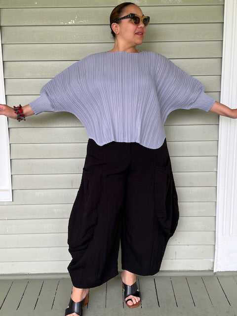 Pleated  Gray Fun Top by Mc oasis