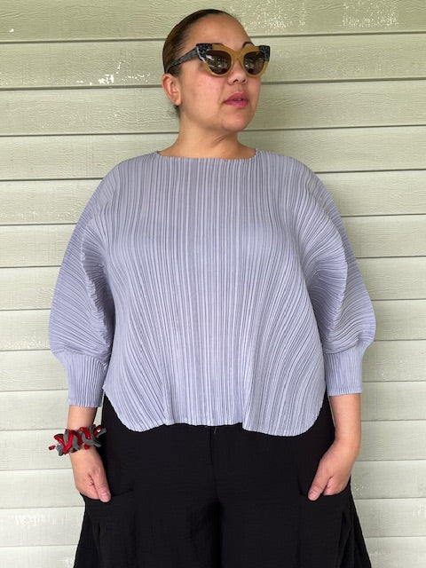 Pleated  Gray Fun Top by Mc oasis