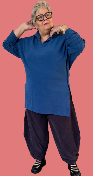 Gerties Eleven Stitch Funnel Tunic (Northsea and African Olive)
