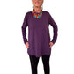 Gerties Eleven Stitch Long A-Line Top - Eggplant