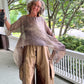 DTH Hand Dyed 100% Silk Top (Beige and Black)