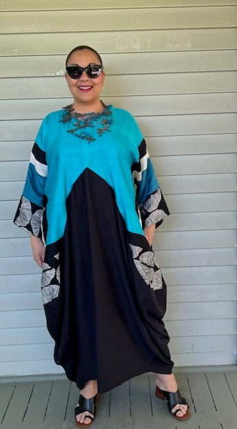 DTH Pyramid Dress -Turquoise and Black