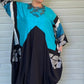 DTH Pyramid Dress -Turquoise and Black