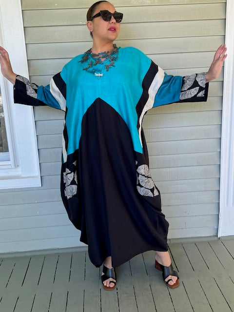 DTH Pyramid Dress -Turquoise and Black