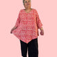 Coral Batik Crinkle Top