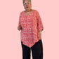 Coral Batik Crinkle Top