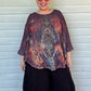 Sequined Kimono Style Chiffon Top