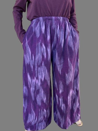Brush Stroke Corduroy Pants (Navy/Green, Cranberry, or Violet/Gray)