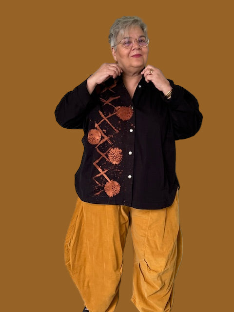 Tie Dyed Gerties Eleven Stitch Stand Up Collar Jacket (Amber this  or Black)