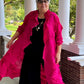 Vanite Couture Long Pleated Duster (Hot Pink)