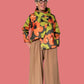 Transparente Asymmetrical Crop Jacket (Teal Floral or Olive Floral)
