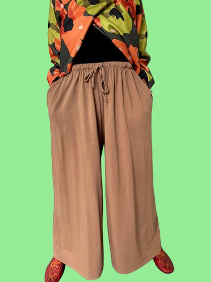 Transparente Wide Leg Sweat Pants (Silver, Black, Green, or Camel)