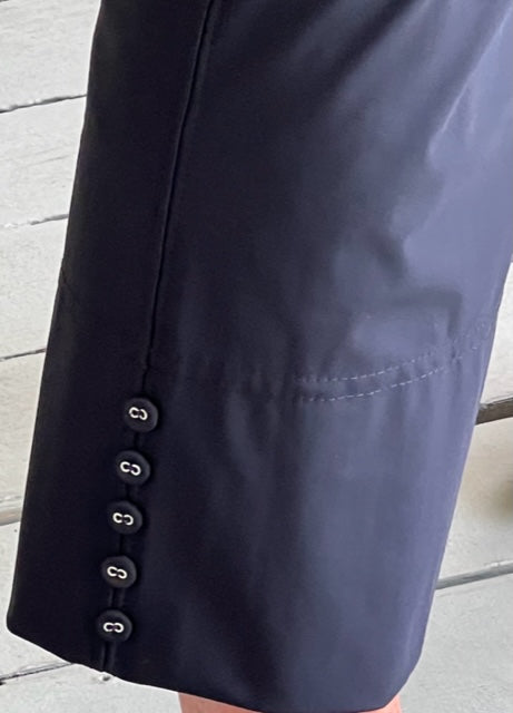 Button Hem Slim Cropped Pants (Black, Charcoal Gray, Olive, White, Navy)
