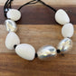 Eco Resin with Silver Plate and White Stones Necklace