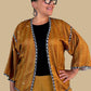 Reversible Silk Kantha Kimono Jacket (Gold/Blue/Green or Gold/Green/Red)