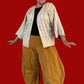 Reversible Silk Kantha Kimono Jacket (Gold/Blue/Green or Gold/Green/Red)