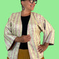 Reversible Silk Kantha Kimono Jacket (Gold/Blue/Green or Gold/Green/Red)